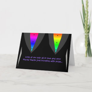 Grooms Met Harten Glow Met Trots - Gay Wedding Kaart