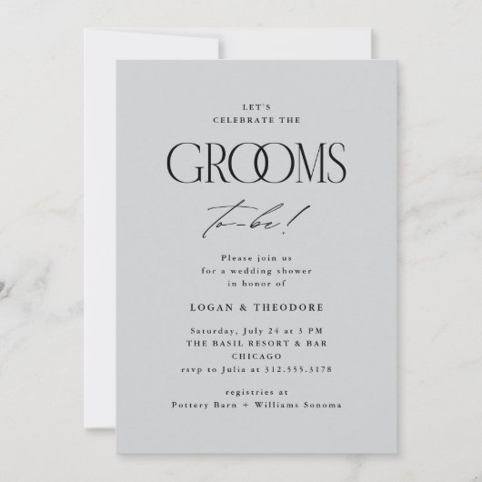 Grooms Moderne Typografie Trouwdouche Kaart (Voorkant)