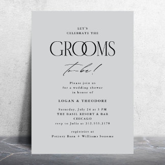 Grooms Moderne Typografie Trouwdouche Kaart