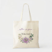 Grooms moeder Waterverf Floral Peony Lavender Tote Bag (Voorkant)