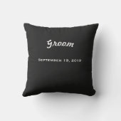 Groom's Mustache Tuxedo Black Stropdas Pillow Buitenkussen (Achterkant)