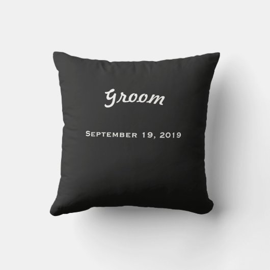 Groom's Mustache Tuxedo Black Stropdas Pillow Buitenkussen (Achterkant)