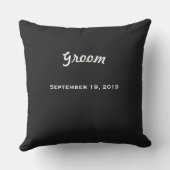 Groom's Mustache Tuxedo Black Stropdas Pillow Buitenkussen (Achterkant)