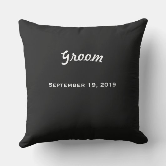Groom's Mustache Tuxedo Black Stropdas Pillow Buitenkussen (Achterkant)