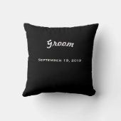 Groom's Mustache Tuxedo Black Stropdas Pillow Kussen (Achterkant)