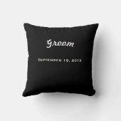 Groom's Mustache Tuxedo Black Stropdas Pillow Kussen (Achterkant)