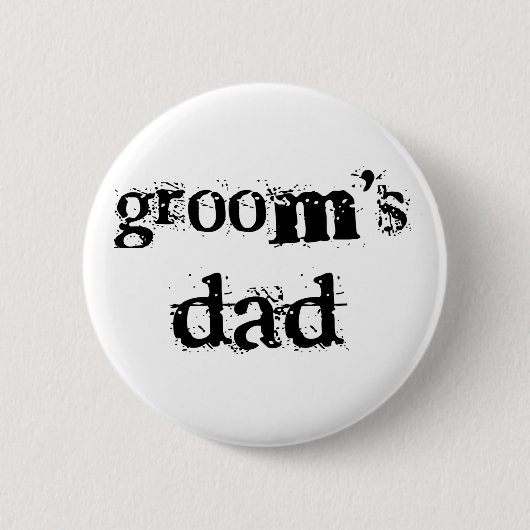 Groom's papa Black Text Ronde Button 5,7 Cm (Voorkant)