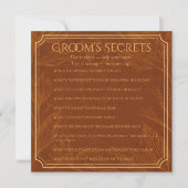 Groom's Secrets Bachelor Party Trivia Kaart (Voorkant)