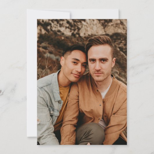 Grooms Snow Wereldbol Save The Date (Achterkant)