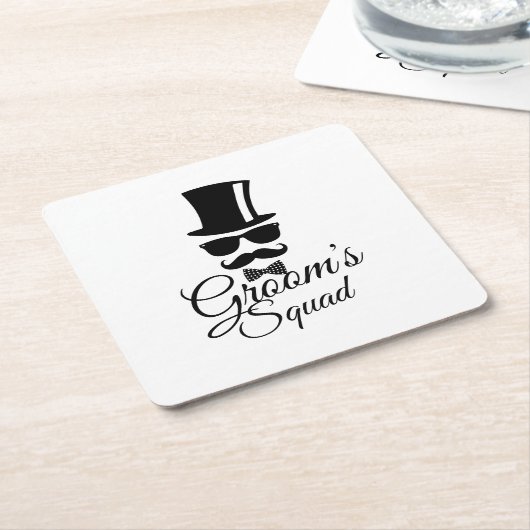 Groom's squad kartonnen onderzetters (Schuin)