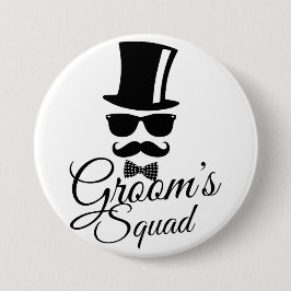 Groom's squad ronde button 7,6 cm