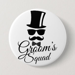 Groom's squad ronde button 7,6 cm