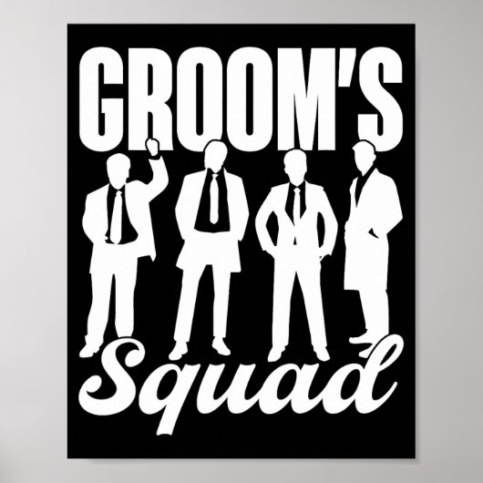 Groom's Squad Team Bruid Groom Party Bachelor Poster (Voorkant)