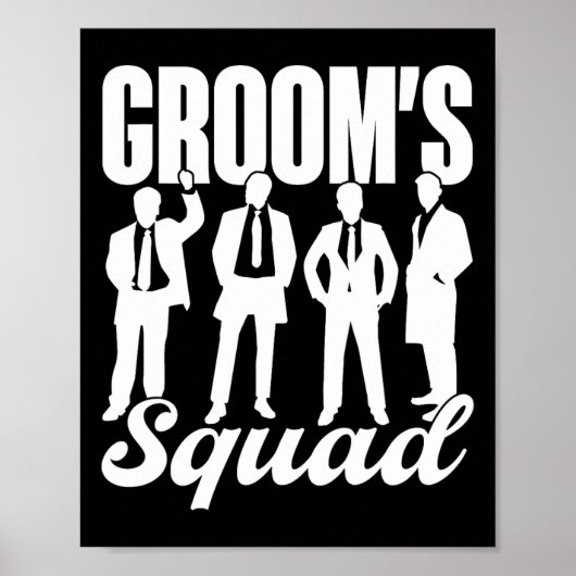 Groom's Squad Team Bruid Groom Party Bachelor Poster (Voorkant)
