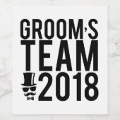 Groom's team 2018 wijn etiket (Enkel label)