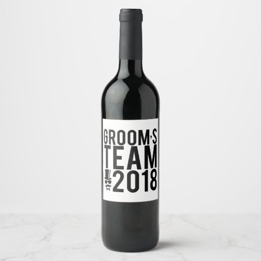Groom's team 2018 wijn etiket (Voorkant)