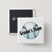 Groom's Team (honkbal) Vierkante Button 5,1 Cm (Voorkant /achterkant)