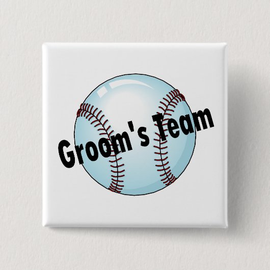 Groom's Team (honkbal) Vierkante Button 5,1 Cm (Voorkant)