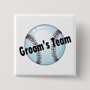 Groom's Team (honkbal) Vierkante Button 5,1 Cm