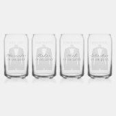 Groom's teamnaam zwart Tuxedo trouwdatum Blikvorm Glas (Achterkant)