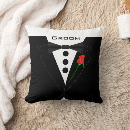 Groom's Tuxedo Black Stropdas Pillow Kussen (Deken)