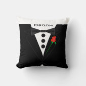 Groom's Tuxedo Black Stropdas Pillow Kussen (Voorkant)