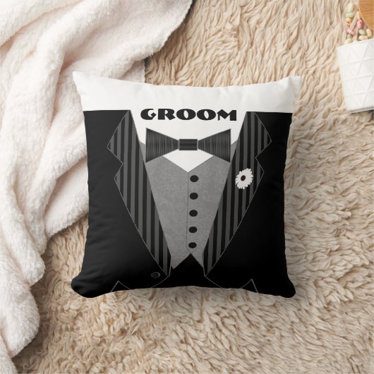 Groom's Tuxedo Black Stropdas Pillow Kussen (Deken)