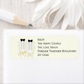 Grooms Tuxedo Bruiloft RSVP Retouradres Labels (Insitu)