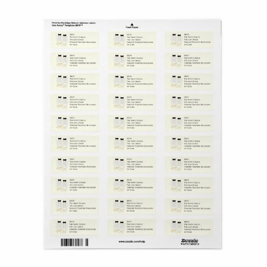 Grooms Tuxedo Bruiloft RSVP Retouradres Labels (Full Sheet)