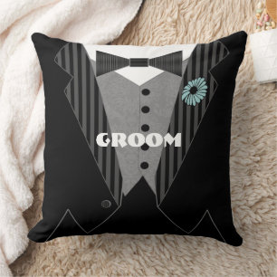 Grooms Tuxedo Kies de Kleur van de Bloem Kussen
