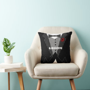 Grooms Tuxedo Pillow-Choose Vloerkleur Kussen