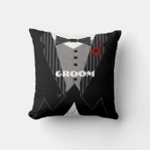 Grooms Tuxedo Pillow-Choose Vloerkleur Kussen (Voorkant)