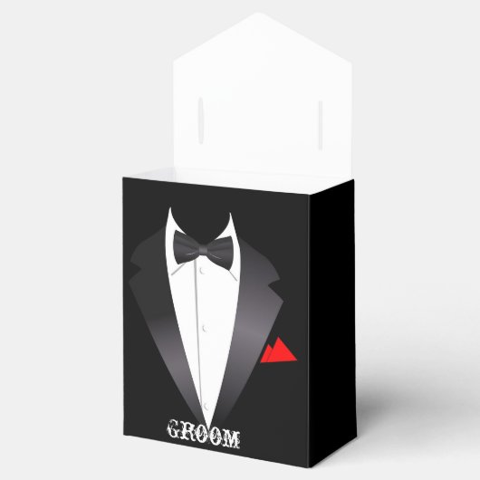 Groom's Tuxedo Shirt Bedankdoosjes (Geopend)