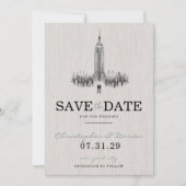 Grooms uit New York slaan de datum op Save The Date (Voorkant)