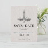 Grooms uit New York slaan de datum op Save The Date (Staand voorkant)