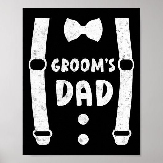 Groom's vader van de bruidegom Funny T-shirt Weddi Poster (Voorkant)