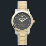 Grooms Weddendag Keepasj Gift Personalizeerd Horloge<br><div class="desc">Een mooi cadeautje voor je toekomstige man om op je trouwdag te zijn en gemakkelijk aan te passen zonder extra kosten.</div>