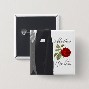 Groom's Wedding Party Vierkante Button 5,1 Cm