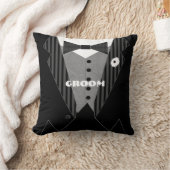 Grooms White Flower Tuxedo Pillow Kussen (Deken)
