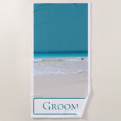 Grooms White Sandy Beach Handdoek (Voorkant)