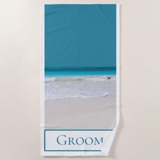 Grooms White Sandy Beach Handdoek (Voorkant)