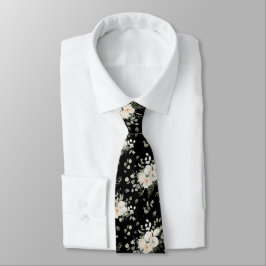 Grooms Wit Bruiloft Bloemen Boeket op Zwart Stropdas