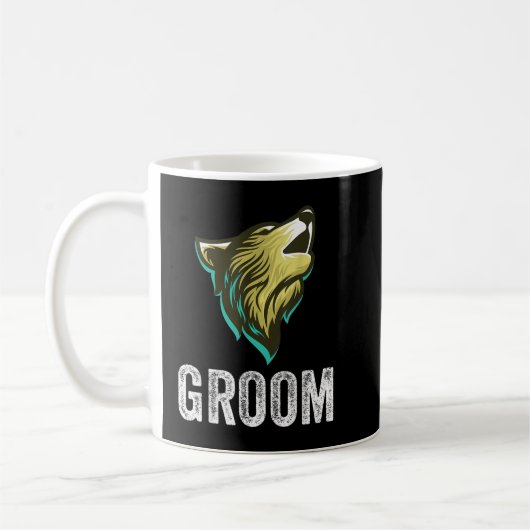 Grooms Wolf Bachelor Wedding Groomsmen Team Party Koffiemok (Links)