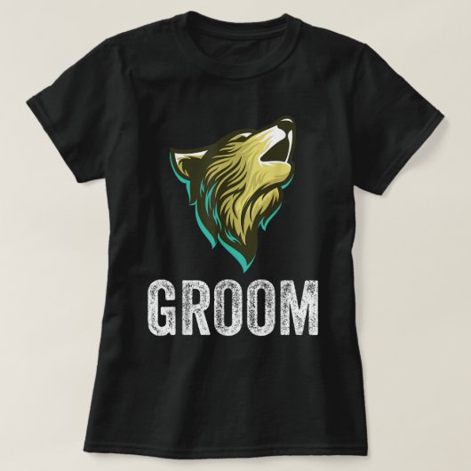 Grooms Wolf Bachelor Wedding Groomsmen Team Party T-shirt (Design voorkant)