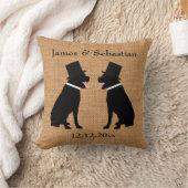 Grooms Zwart Labradors Gepersonaliseerde Gay Bruil Kussen (Deken)