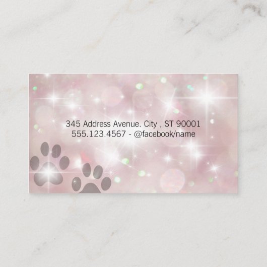 Groomschaar | Roze Bokeh | Sparkle Glow Visitekaartje (Achterkant)