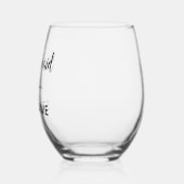 Groomsmaid Black Script met naadbinding Wijnglas Zonder Voet (Links)