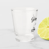 Groomsmaid Black Script Monogrammed Wedding Shot Glas (Links)