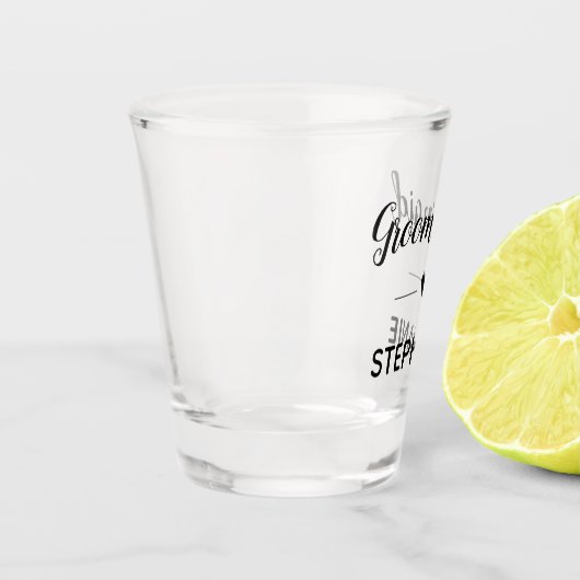 Groomsmaid Black Script Monogrammed Wedding Shot Glas (Links)