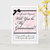 Groomsmaid Wedding Party Mooie Rozen harten Kaart (Gele Bloem)